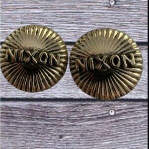 Republican politics, Nixon clip on earrings, vintage estate sale, silver…